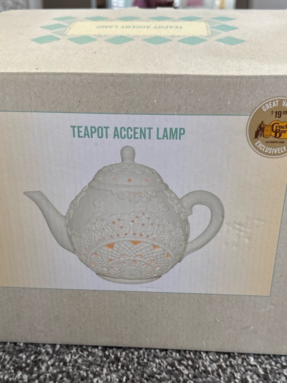 Cracker Barrel Plug in Teapot Accent Lamp - New - Picture 5 of 5
